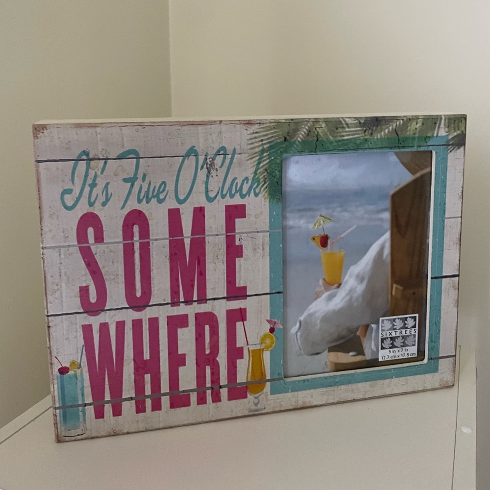 It’s 5 O’ Clock Somewhere beach frame wall decor